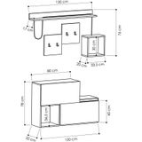 Meubilair - Halkast Antraciet Eik Melamine Gecoate Deeltjesbord - Afmetingen 120x40x78cm - Ideaal voor Halopslag