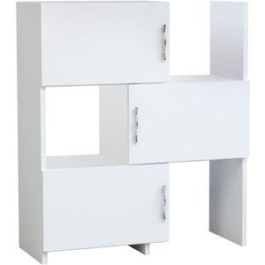 Stijlvolle Kast - Wit Melamine - 65x89,8x31,5cm - Ruimtebesparend Design