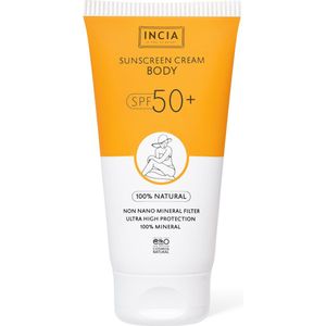 Incia - 100% Natuurlijke - SPF 50 - Zonnebrandcrème - voor het Lichaam - Parfumvrij - Vegan - 150 ml