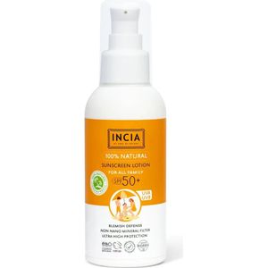Incia - Natuurlijke zonnebrand creme - SPF 50 - Mineraal filter - Voor heel het gezin