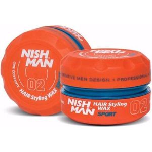 NISHMAN - Haarstyling Wax 02 - Sport - 150g - Sterke Hold - Natuurlijke Glans