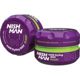 NISHMAN - Haarstyling Wax 04 - Rugby - 150g - Natuurlijke Glans - Sterke Hold