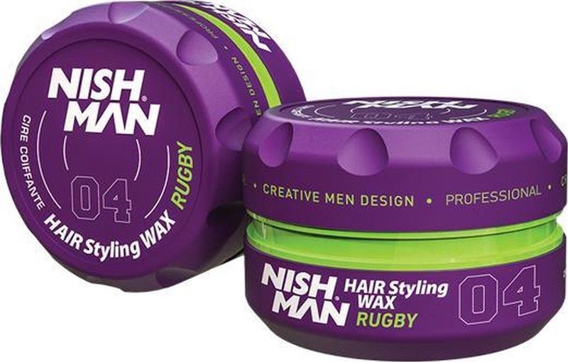 NISHMAN - Haarstyling Wax 04 - Rugby - 150g - Natuurlijke Glans - Sterke Hold