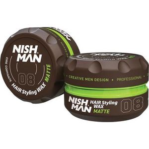Nish Man - 08 - Haarwax - 150 ml - Matterend Effect