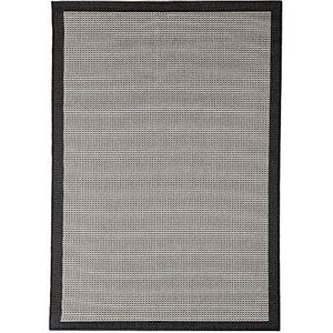 Homemania Tapijt, machinegemaakt, effen zijde 1, bedrukt, grijs, zwart, van polypropyleen, 135 x 190 cm