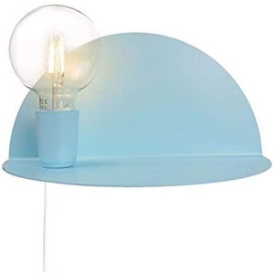 Homemania Wandlamp Shelfie, wandlamp, blauw van metaal, elektrostatisch, 30 x 15 x 15 cm, 1 x E27, max. 100 W