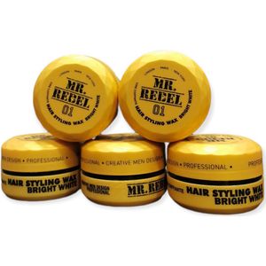 MR.REBEL Haar Wax 01 Gold - Haar Wax - Haar Wax Mannen - Hair Styling Wax ( 5 Stuks + een Styling kam ) 750 ML