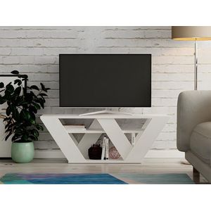 TV Meubel - Stijlvol Wit - 110x40x30cm - Melamine Afwerking