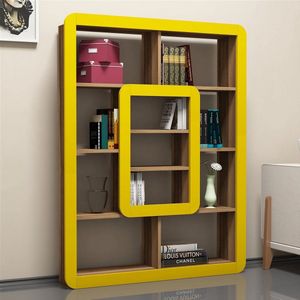 Kalune Design - Boekenkast Orkide - Geel - Spaanplaat - 108.4x21.8x140 cm
