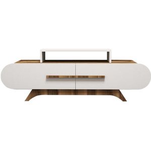 Arabic House - Tv-Meubel Rose - Melamine Walnoot Wit - 49,8x145cm