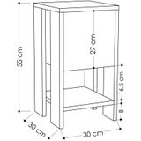 Nachtkastje - Stijlvol Antraciet & Eiken - 30x55x30cm - Duurzaam Melamine