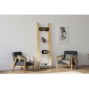 Boekenkast FAYKO 170x49 cm beige/wit