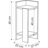 Nachtkastje Rechts - Stijlvol Antraciet & Eiken Design - 25x60x27cm - Duurzaam Melamine Materiaal