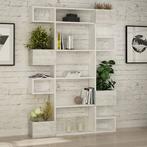 HOMCOM 2-Laags Boekenrek, 5 Vakken, Spaanplaat, Opbergrek, Wit | Netherlands