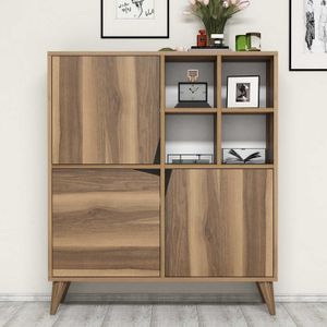 Dressoir - Naturel - Spaanplaat - Breedte 100 cm - Diepte 30 cm - Hoogte 115 cm