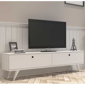 Modern tv-meubel: Woody Fashion | 100% Gemelamineerd Spaanplaat | Wit