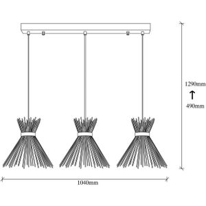 Moderne Hanglamp 3x E27 fitting Metaal | Tavira