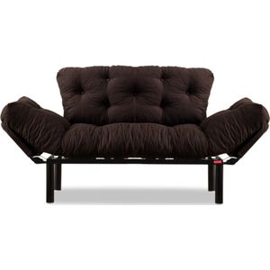 Asir - bankbed - slaapbank - Sofa - 2-zitplaatsen - Bruin - 155 x 70 x 85 cm