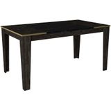 Eettafel - Stijlvol Zwart & Goud - Ruime 145x76,2x85cm - Duurzaam Melamine Materiaal