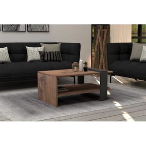 Salontafel - Antraciet & Eikenx35x55cm - Stijlvolle Melamine Afwerking