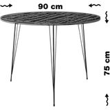 Asir - Tafel - Okkernoot - 90 x 90 x 75