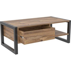 Stijlvolle Salontafel - Zwart & Eiken Design - 105x40x55cm - Duurzaam Melamine Materiaal