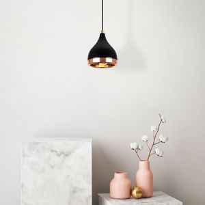 Opviq - Yildo 7000 - Hanglamp - Zwart/Koper - Ø15cm