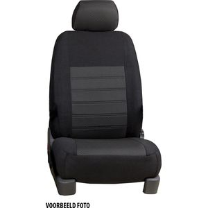 Pasvorm stoelhoezen set (stoel en stoel) Fiat Doblo 2010 t/m heden / Opel Combo 2012 t/m 2018 - Stof zwart