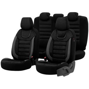 Universele Suede/Leder/Stoffen Stoelhoezenset &#39;Iconic&#39; Zwart/Grijs - -delig