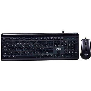 INCA-130 - Toetsenbord en Muisset - Zwart - Ergonomisch Ontwerp - USB