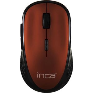 INCA IWM-395TK 1600 Dpi Wireless Mouse/Muis. Red/Rood. 800/1200/1600DPI. Laag Verbruik. Slaap mode zonder fysiek aan/uit knop.