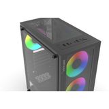 Inca - Empousa - PC-behuizing - Zwart - Glas - Met 4 x 12 cm S-ARGB-LED-ventilator