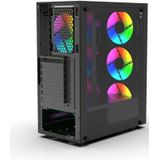 Inca - Empousa - PC-behuizing - Zwart - Glas - Met 4 x 12 cm S-ARGB-LED-ventilator