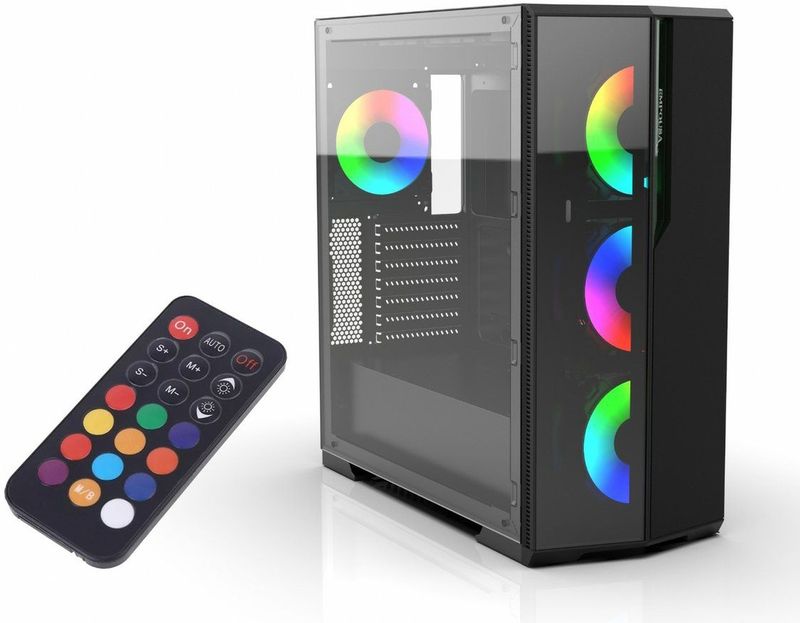 Inca - EMG-17XN - PC-behuizing - Zwart - 4-mm T-Glass zijwand