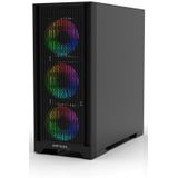 Inca - EMG-17XB - PC-behuizing - Zwart - 4-mm T-Glass Zijwand