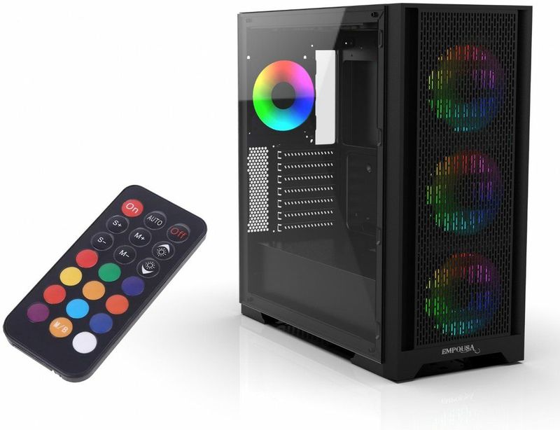 Inca - EMG-17XB - PC-behuizing - Zwart - 4-mm T-Glass Zijwand