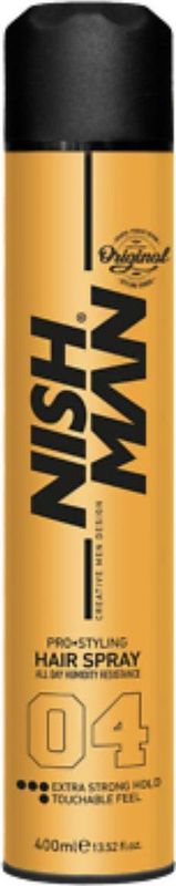 NISHMAN - Extra Hold 04 - Haarlak - 400ml - Extra Sterke Hold - Natuurlijke Glans