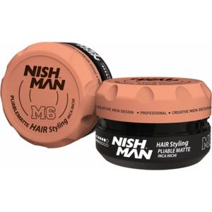 NISHMAN - M6 - Haarstylingswax - Inca Inchi - 100g - Matte Afwerking, Sterke Hold