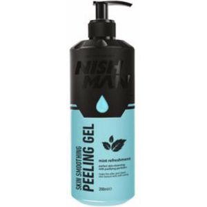 Nishman | Peeling Gel | Gezichtsreiniging | Mint | Verfrissend | Transparant | Pomp | 200 ML