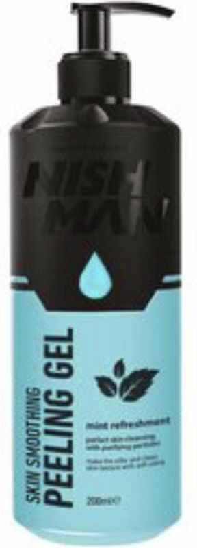 Nishman | Peeling Gel | Gezichtsreiniging | Mint | Verfrissend | Transparant | Pomp | 200 ML