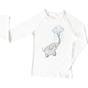 Hibboux pyjamashirt  Friendly Elephant unisex kids dierenprint olifant (9-10 jaar)