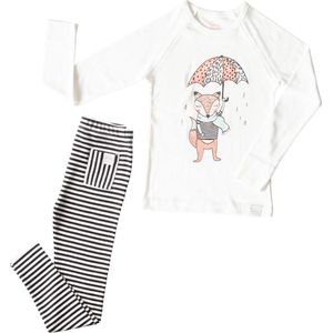 Hibboux pyjamabroek zwart/wit gestreept unisex kids (11-12 jaar)