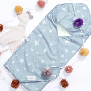 Little Hibboux Star badcape wit/blauw 75x75 sterren