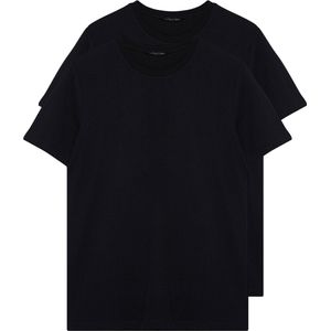 Trendyol Heren Black Basic Slim Fit 100% Katoen 2 Pakket Bike Collar Short T-Shirt, S