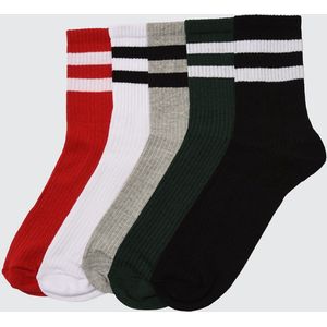 Trendyol - Multi-Gekleurde Gestreepte Sokken - 5-Pack - College-Tennis - Medium