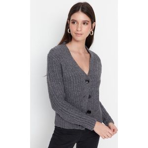 Trendyol Blauw Basic Zacht Getextureerd Gebreid Vest Twoaw20Hi0214