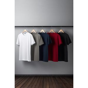 Trendyol TMNAW20TS0243 Volwassenen Mannen T-shirt 5 pack - Heel kleurrijk