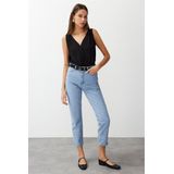 Trendyol TWOSS20JE0108 Volwassenen Vrouwen Jeans single - Blauw