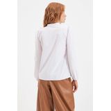 Trendyol - T-shirt - Wit - 50% Polyester 47% Katoen 3% Elastaan