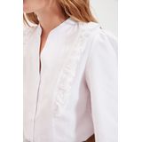 Trendyol - T-shirt - Wit - 50% Polyester 47% Katoen 3% Elastaan